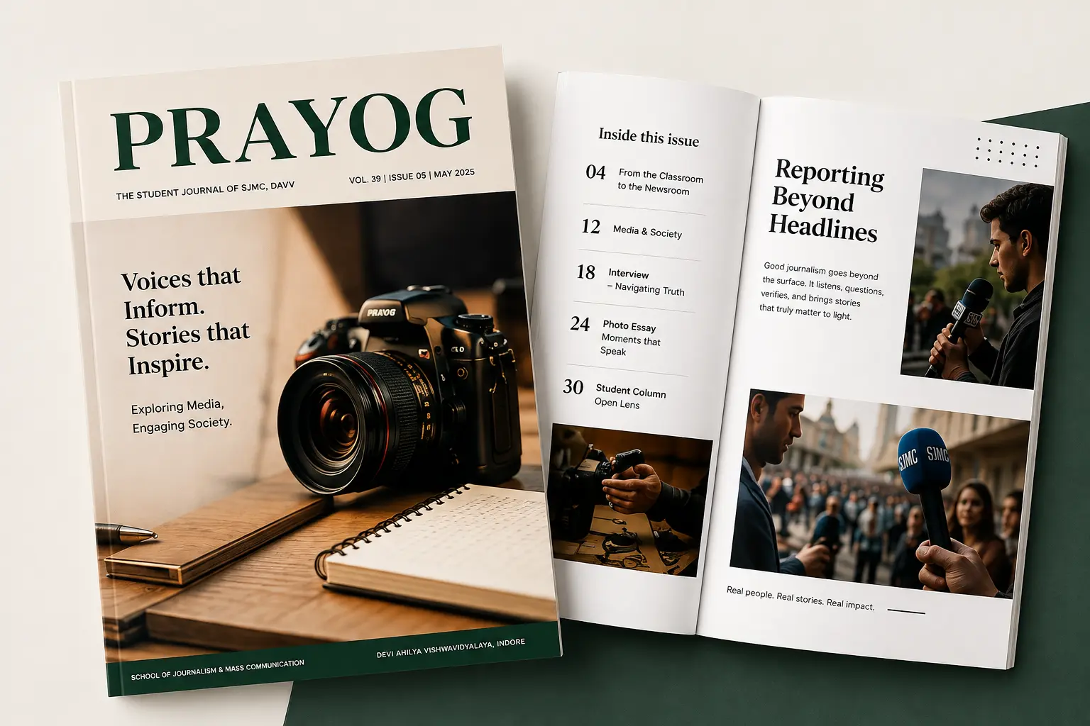 Prayog Magazine Mockup Spread